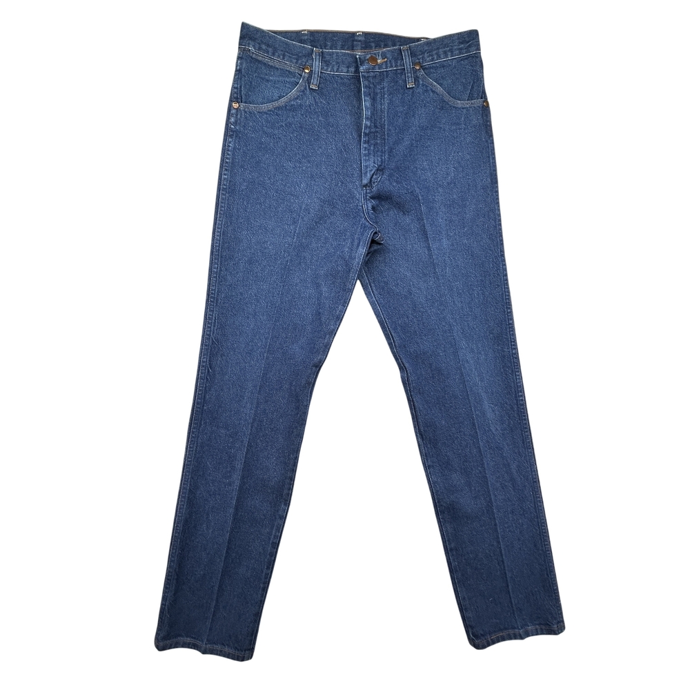 Wrangler 0013MWZ Jeans Mens 34x34 Cowboy Cut Western Blue Denim Straight Leg